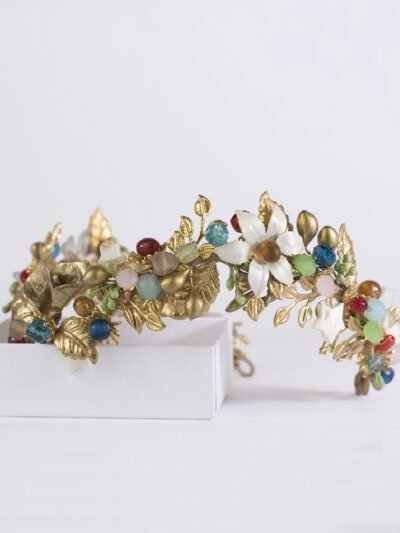 Tocados joya con soldadura de estaño y alambrado con seda